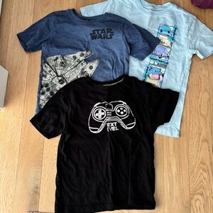 Three boys graphic t shirts size 6/7